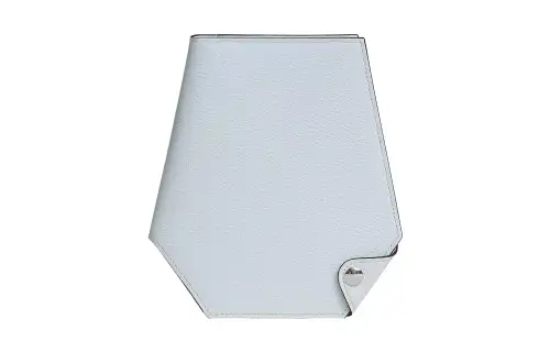 HERMES Clochette Silver Tone Buckle Mysore Goat Skin Card Holder, Wallet Men's T0 Bleu Brume Haze Blue