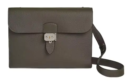 HERMES Sac A Depeches Evercolor Calfskin Messenger Bag, Crossbody Bag, Shoulder Bag Men's G8 Vert Maquis Forest Green