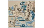 HERMES Chevaux De La Collection Silk Scarves Men's