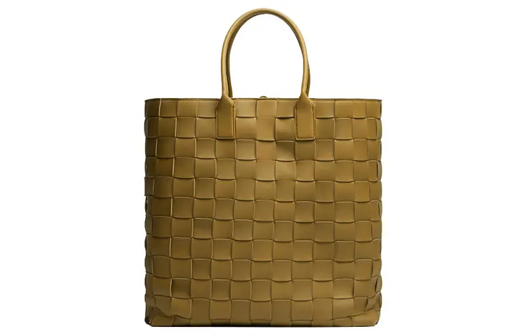 Bottega Veneta Cabat Lambskin Tote Bag, Shopping Bag, Handbag Extra Large Women's Mustard/Gray Pink