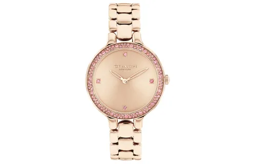 COACH GRACIE Wrist Watches Quartz Movement Stainless Steel Watchband 32mm Gold Dial Women's Watch 30m Water Resistant