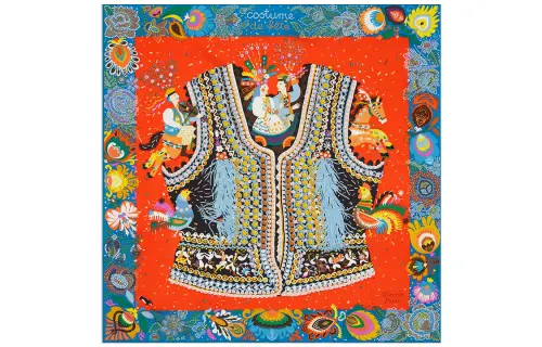 HERMES Costume De Fete Silk Scarves Women's
