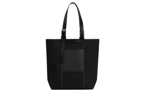 HERMES Goeland Canvas With Hunter Leather And Swift Calfskin Canvas Bag, Handbag Men's Black