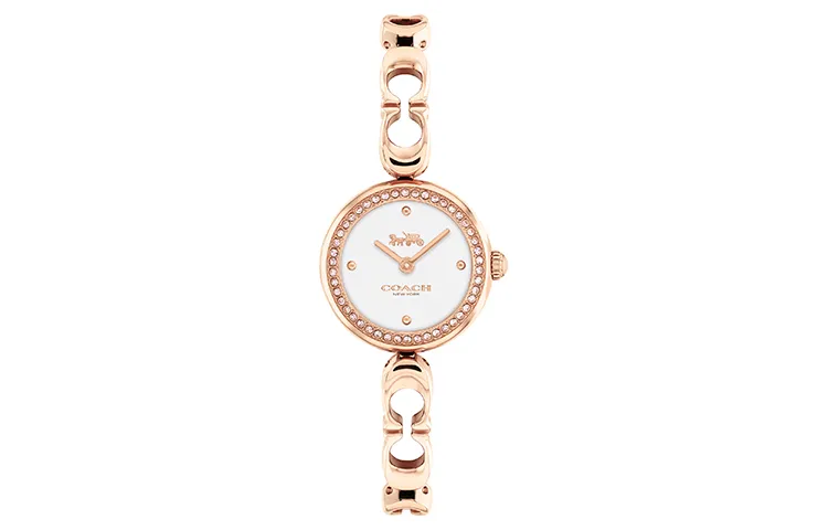 COACH GRACIE Wrist Watches Quartz Movement Stainless Steel Watchband Gold Dial Women's Watch