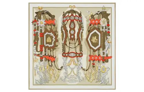 HERMES Reins And Destiny Silk Scarves Women's