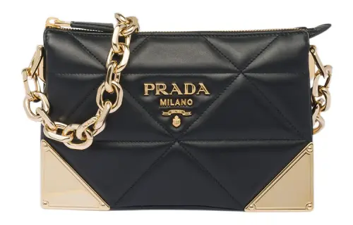 PRADA Leather Crossbody Bag, Shoulder Bag Women's Black