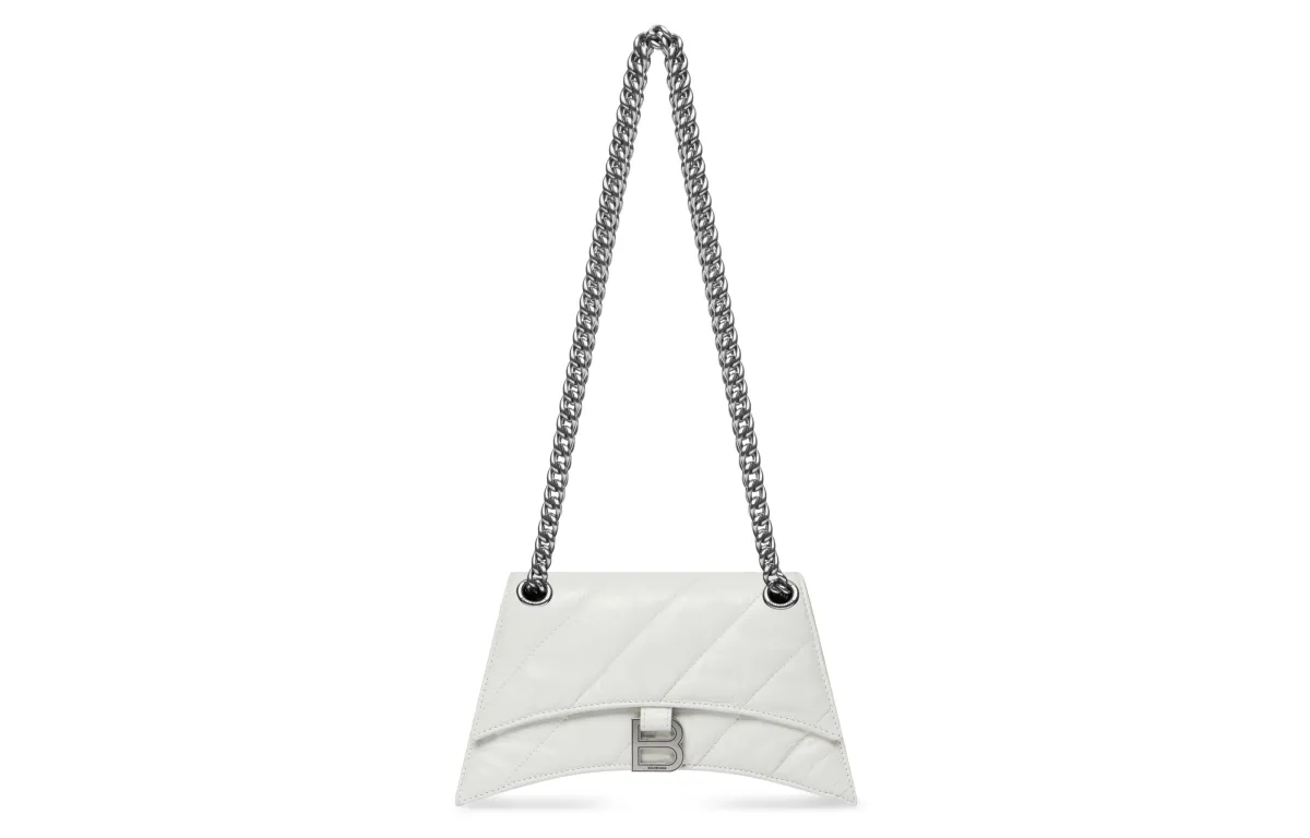 Balenciaga Women's Crush XS Chain Shoulder Bag White