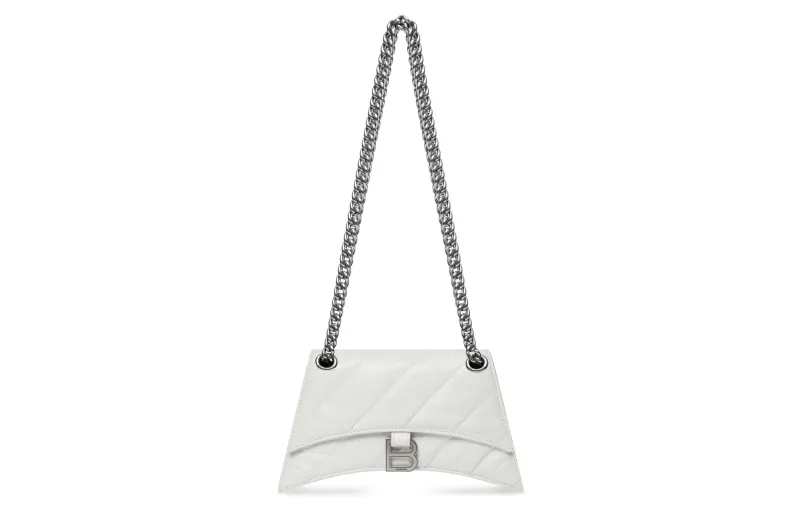 Balenciaga Women's Crush XS Chain Shoulder Bag White