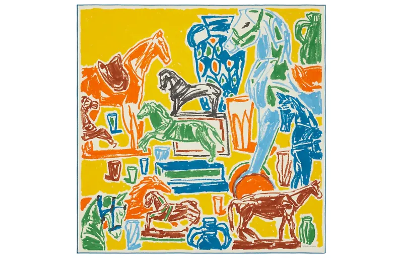 HERMES Scarves Men's Yellow