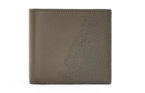 LOEWE Calfskin Wallet Men's Khaki Green/Orange