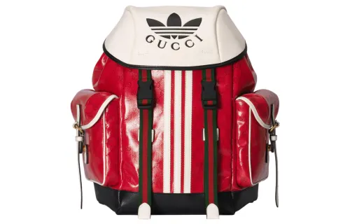 GUCCI Adidas Originals Collaboration Canvas With Leather Backpack Men's Red/White
