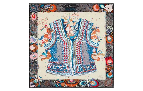 HERMES Costume De Fete Silk Scarves Women's