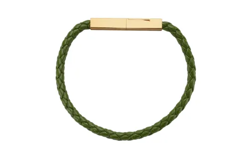 Bottega Veneta Sheep Leather 925 Silver Wristbands Men's
