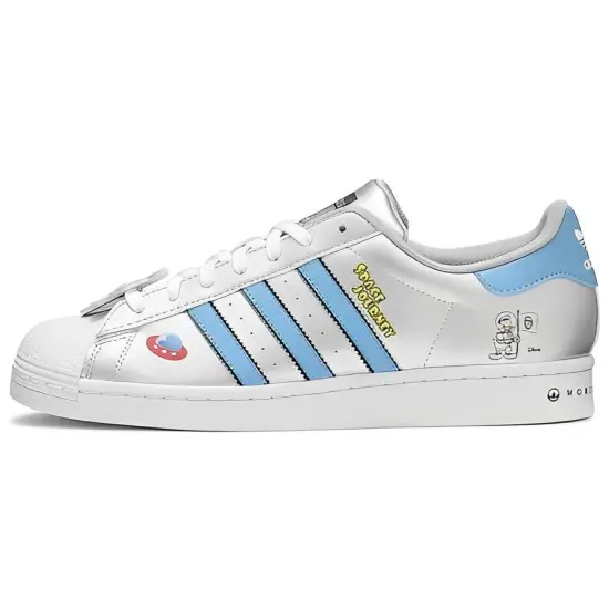 Disney X Adidas Originals Superstar Series Skateboarding Shoes Unisex Low-top Silver/Blue