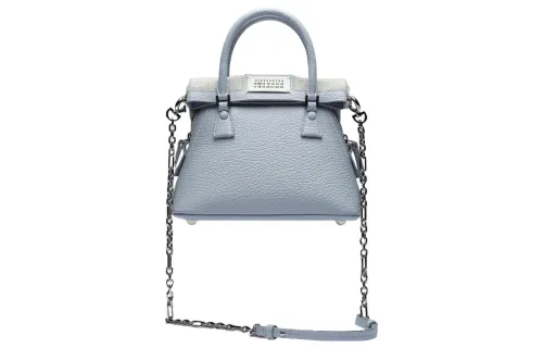 Maison Margiela Cow Leather Shoulder Bag, Crossbody Bag, Handbag Women's Light Blue