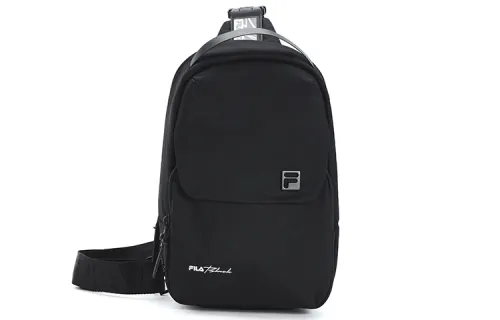 FILA Fabric Gym Bag, Sling Bag, Shoulder Bag, Crossbody Bag Regular Unisex Black