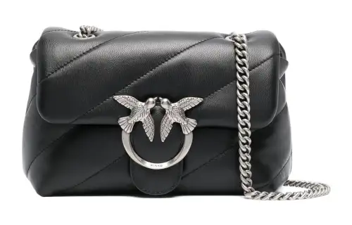 PINKO Puff Sheepskin Crossbody Bag, Shoulder Bag Women's Black