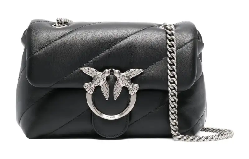 PINKO Puff Sheepskin Crossbody Bag, Shoulder Bag Women's Black
