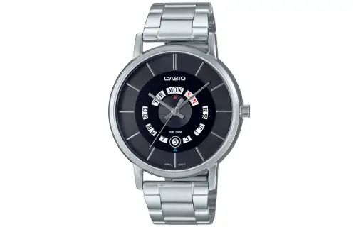 CASIO STANDARD Electronic Movement Stainless Steel Strap Watch Men's Watches Black Dial