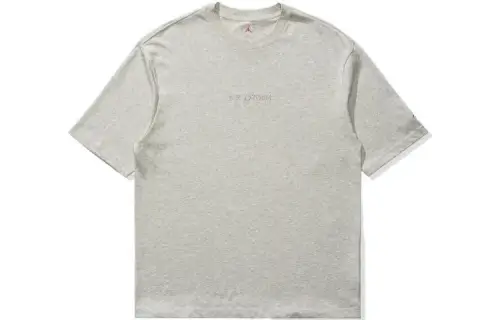 Jordan T Shirts Men's Gray Crew Neck Moderate Straight Fit