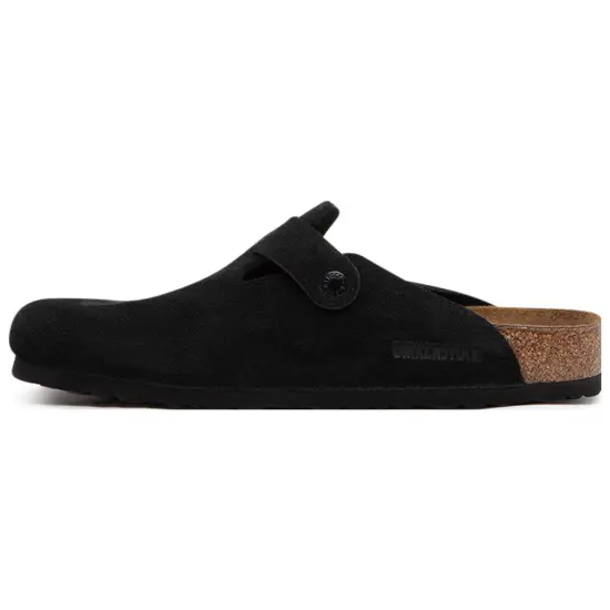 Birkenstock Boston Soft Footbed Suede Black Women's