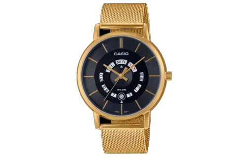 CASIO STANDARD Quartz Movement Stainless Steel Strap Watch Men's Watches Black Dial