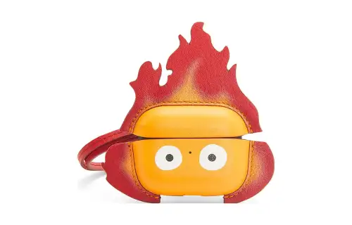 LOEWE Hal's Mobile Castle, Collaboration Cow Leather AirPods Pro Protective Cover Earphone Case Women's Red/Orange