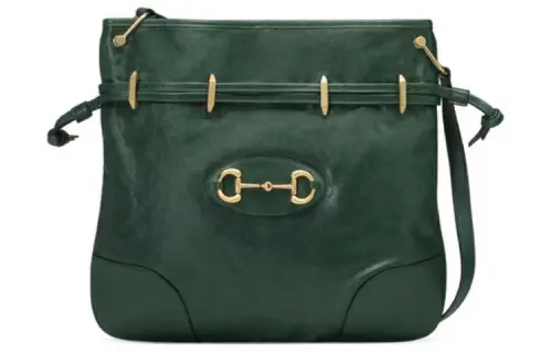 GUCCI Horsebit 1955 Leather Messenger Bag, Bucket Bag, Crossbody Bag, Shoulder Bag Women's Jasper