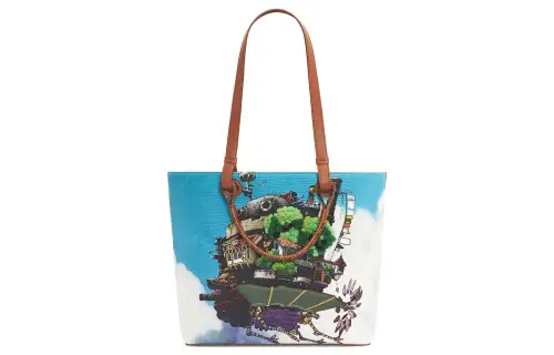 LOEWE Ha's Mobile Castle Anagram Canvas With Leather Tote Bag, Shopping Bag, Canvas Bag, Handbag Women's