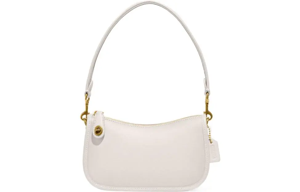 COACH Swinger Cow Leather Pochette, Shoulder Bag, Handbag Women's Pink White