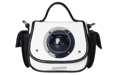 Kenghua Village Pu One Shoulder Handbag Medium Women's Black & White