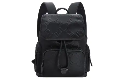 FILA FUSION PU Synthetic Leather Backpack Regular Women's Pitch Black