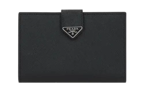 PRADA Saffiano Calfskin Wallet Men's Black