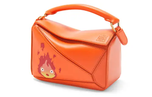 LOEWE Ha's Mobile Castle Puzzle Satin Cow Leather Shoulder Bag, Crossbody Bag, Handbag Mini Women's Orange