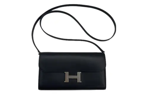HERMES Constance Cow Leather Wallet, Handheld, Shoulder Bag Regular Women's Noir Black