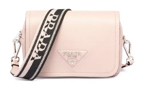 PRADA Leather Crossbody Bag, Shoulder Bag Small Women's Light Pink