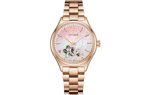 CITIZEN Automatic Mechanical Movement Stainless Steel Strap Watch Women's Watch Pink Watch Dial