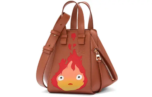 LOEWE Ha's Mobile Castle Hammock Satin Cow Leather Shoulder Bag, Crossbody Bag, Handbag Women's Rusty Red