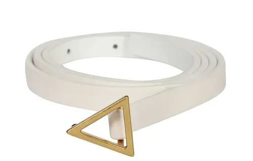 Bottega Veneta Cow Leather Belts Women's White 1CM