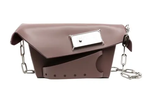 Maison Margiela Snatched Calfskin Chain Bag, Crossbody Bag, Shoulder Bag Small Women's Purple