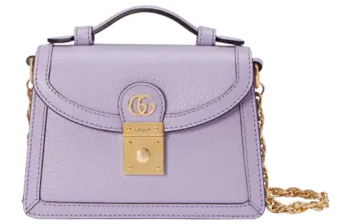 GUCCI Ophidia Leather Portable Crossbody Bag, Shoulder Bag Mini Women's Light Purple