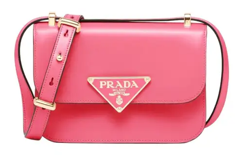 PRADA Leather Crossbody Bag, Shoulder Bag Women's Pink