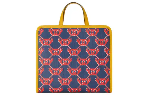 GUCCI GG Canvas Tote Bag, Shopping Bag, Handbag Kids' Blue & Yellow