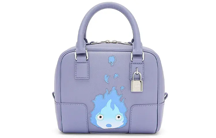 LOEWE Ha's Mobile Castle Amazona Nappa Cow Leather Handbag, Shoulder Bag, Crossbody Bag Women's Purple