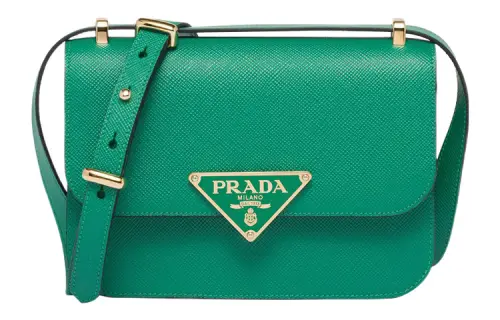 PRADA Saffiano Leather Crossbody Bag, Shoulder Bag Women's Green