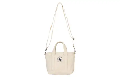 Converse Handheld foldable shopping bag with zipper, shoulder bag, small beige one-shoulder bag for men and women, for beloved