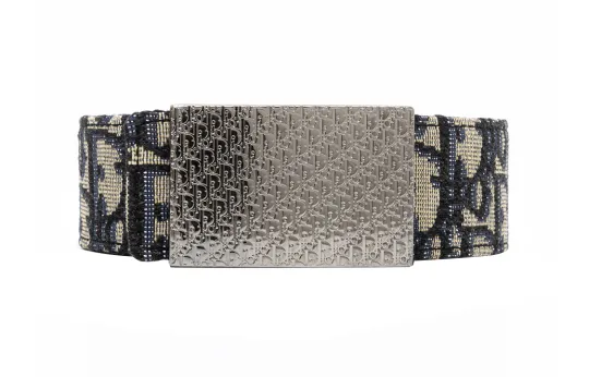 DIOR Oblique Jacquard Grained Calfskin Belt