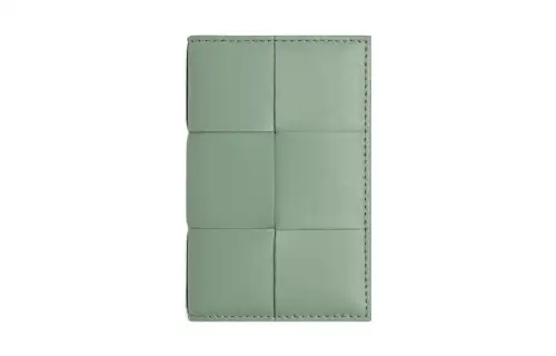 Bottega Veneta Grained Calfskin Wallet, Card Holder Men's Sage Green