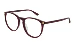 GUCCI Plate Oval Prescription Glasses Women's Burgundy