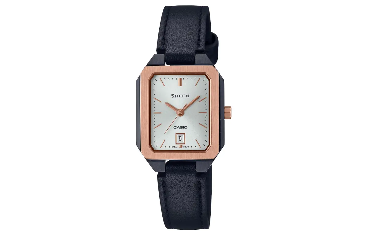 CASIO SHE4555 Galaxy Star Box ['50', 149262]m Waterproof Quartz Movement Genuine Leather Strap Watch